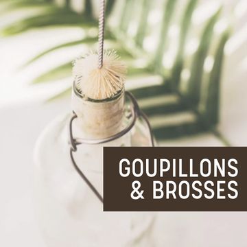 Goupillons et brosses nettoyage bouteilles, biberons gourdes et pailles